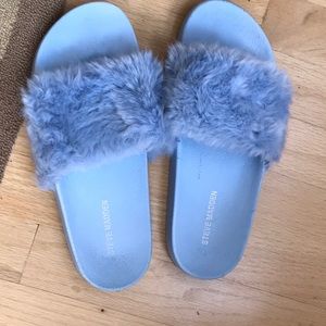 Steve Madden fuzz slides